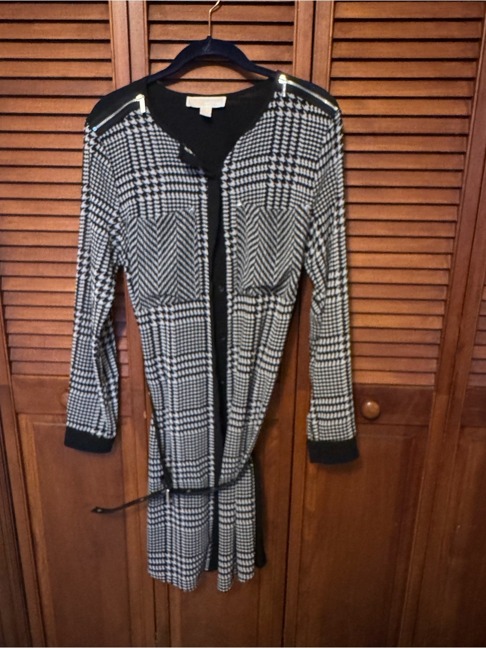 Black & White Houndstooth Dress with Belt